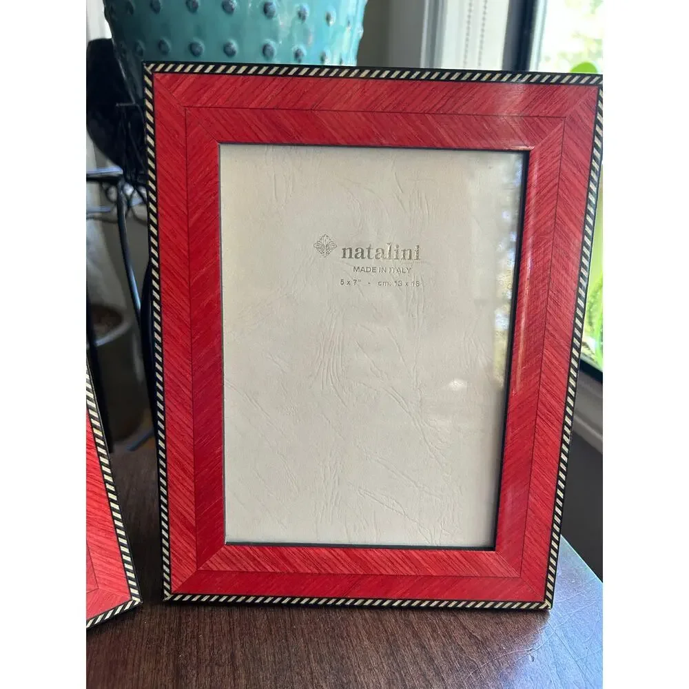 2 Natalini Tabletop Picture / Photo Frame Inlay Wood for 4x6” photo  NEW